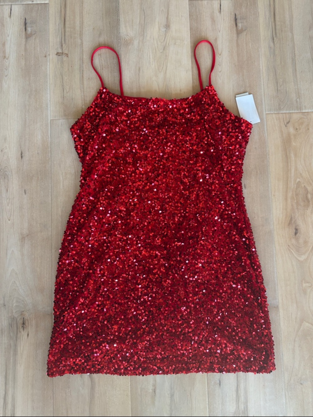 bp Red Sequin Mini Dress